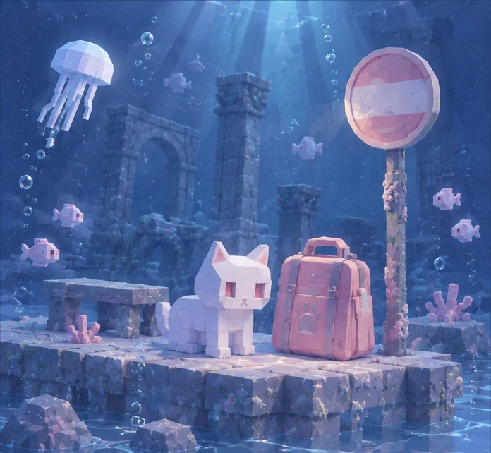 つれてくのローポリ深海イメージ